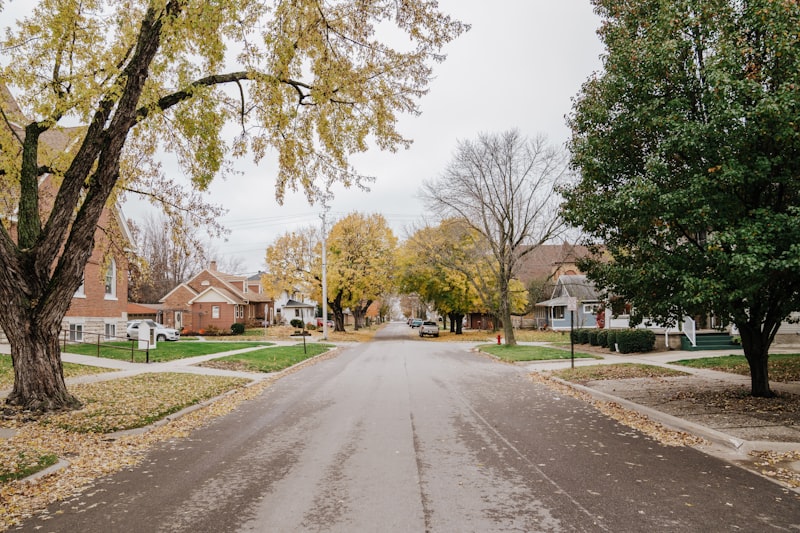 Tree-lined street with houses in Clintonville, Columbus Ohio